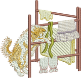 Kitten and Clothes Horse Embroidery Motif - 21 by Sue Box