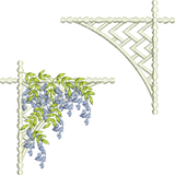 Floral Corner 4 and Lattice Corner Embroidery Motif - 21 by Sue Box