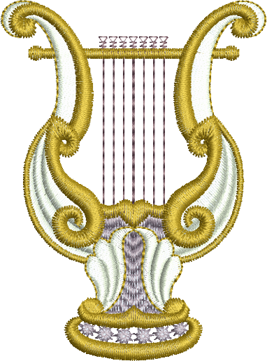 Lyre Embroidery Motif - 21 by Sue Box