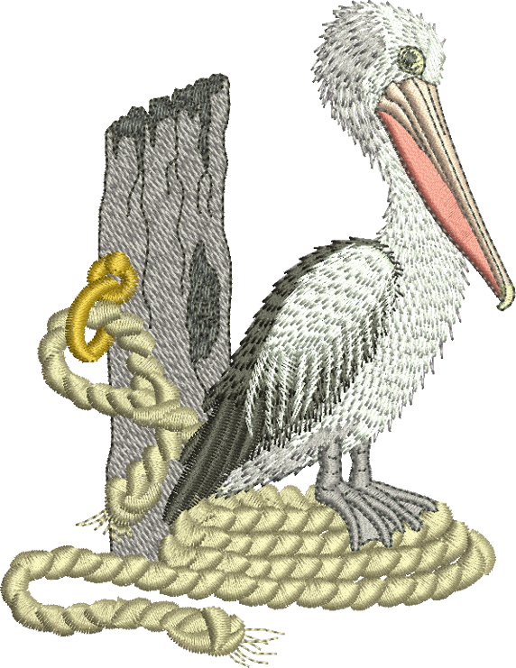 Pelican Embroidery Motif - 21 by Sue Box