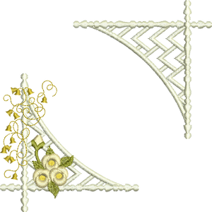 Floral Corner 1 and Lattice Corner Embroidery Motif - 22 by Sue Box