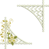 Floral Corner 1 and Lattice Corner Embroidery Motif - 22 by Sue Box