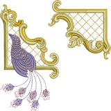Gilt Frame 2 and Bird Set Embroidery Motif - 22 by Sue Box