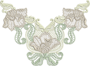 Lace Flower Design FSL Embroidery Motif - 22 by Sue Box