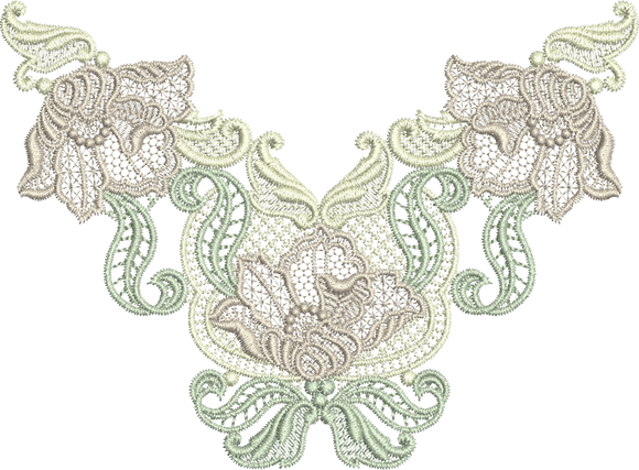 Lace Flower Design FSL Embroidery Motif - 22 by Sue Box