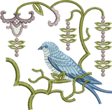 Blue Bird 1-Perching - Embroidery Motif - 23 by Sue Box