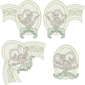 Lace - Antique Lace Borders Set FSL Embroidery Motif - 23 by Sue Box