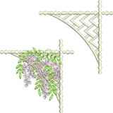 Floral Corner 3 and Lattice Corner Embroidery Motif - 23 by Sue Box