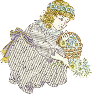 Flower Girl Flo Embroidery Motif - 23 by Sue Box