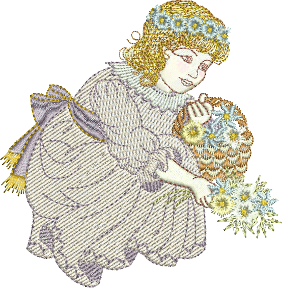 Flower Girl Flo Embroidery Motif - 23 by Sue Box