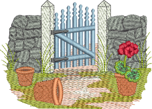 Garden Gate Embroidery Motif - 23 - by Sue Box