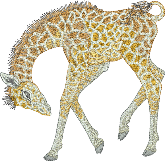 Giraffe Play Embroidery Motif - 23 - Zoo Babies by Sue Box