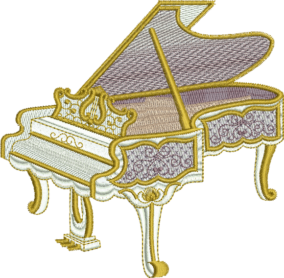 Grand Piano Embroidery Motif - 23 by Sue Box