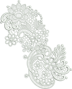 Lace Taj Border Mirror Embroidery Motif - 23 Classic Lace by Sue Box