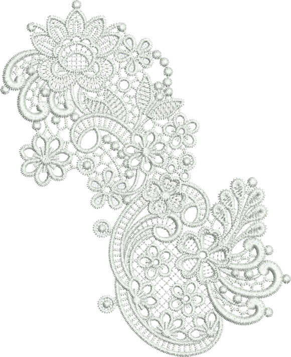 Lace Taj Border Mirror Embroidery Motif - 23 Classic Lace by Sue Box