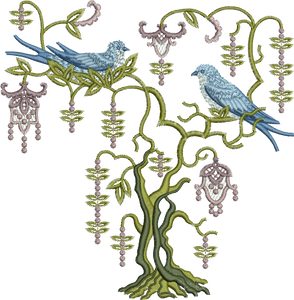 Blue Bird Bowery Embroidery Motif - 24 by Sue Box