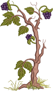 Bramble Bush and Blackberries Embroidery Motif - 24 by Sue Box