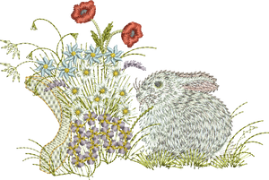 Bunny Rabbit Embroidery Motif - 24 by Sue Box