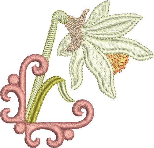Daffodil Flower Embroidery Motif - 24 by Sue Box