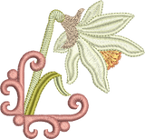 Daffodil Flower Embroidery Motif - 24 by Sue Box