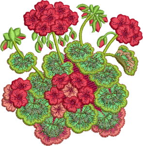 Geranium Flower Embroidery Motif - 24 by Sue Box