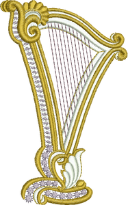 Harp Embroidery Motif - 24 by Sue Box