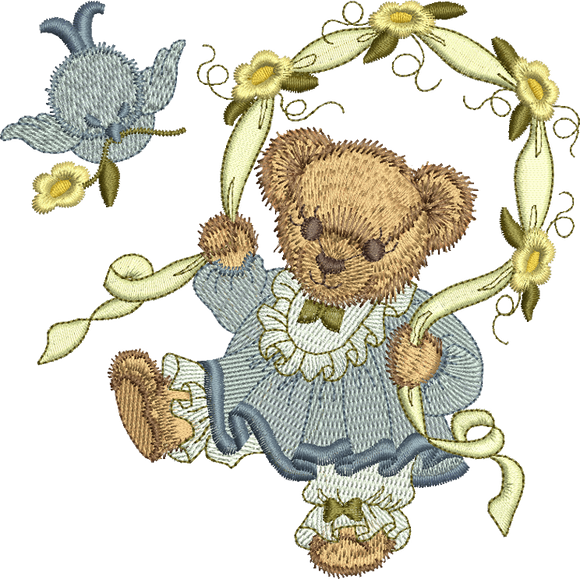 Teddy Bear Jessie Embroidery Motif - 24 by Sue Box