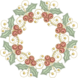 Christmas Wreath Large - Embroidery Motif - 24 by Sue Box