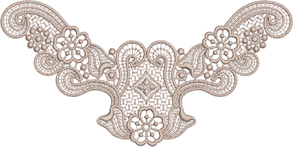 Lace - Old Lace Design FSL Embroidery Motif - 24 by Sue Box