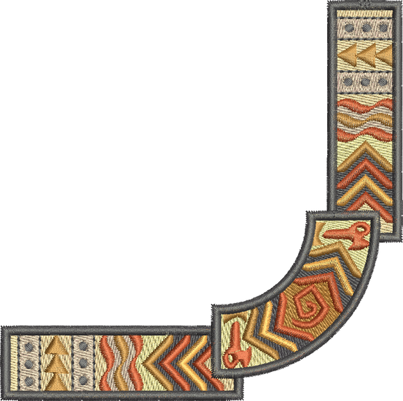 African Tribal Corner Embroidery Motif - 24 - Zoo Babies by Sue Box