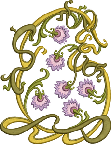Persian Flowers Design Embroidery Motif - 25 - by Sue Box