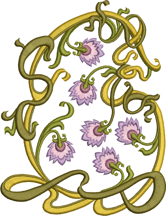 Persian Flowers Design Embroidery Motif - 25 - by Sue Box