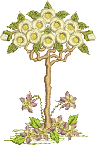 Rose Bush Embroidery Motif - 25 by Sue Box