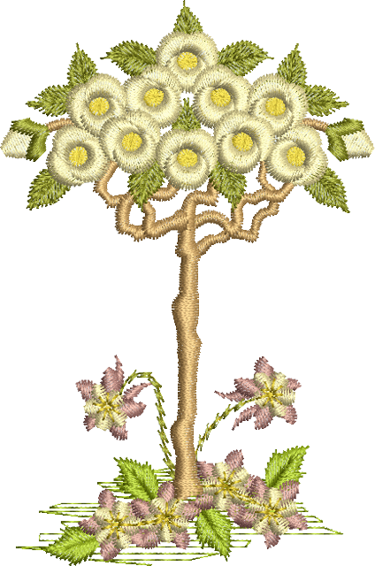 Rose Bush Embroidery Motif - 25 by Sue Box