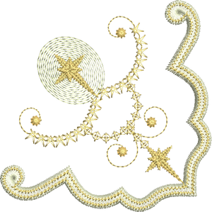 Christmas Star Corner Embroidery Motif - 25 by Sue Box