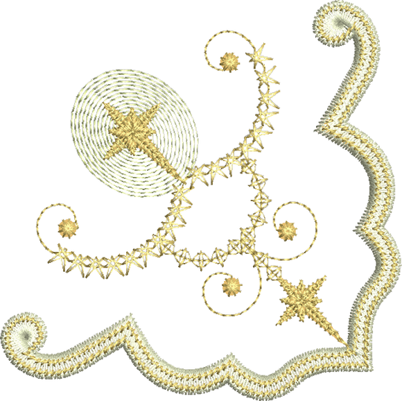 Christmas Star Corner Embroidery Motif - 25 by Sue Box