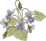 Fairy Violets Flower Embroidery Motif - 25 by Sue Box