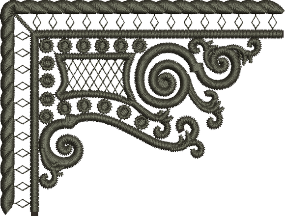Wrought Iron Corner 2 Embroidery Motif - 25 by Sue Box