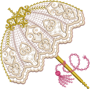 Parasol - Umbrella Embroidery Motif -26 -  A Romantic Era - by Sue Box