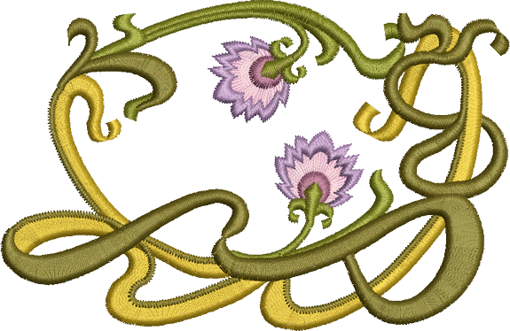 Persian Flower Border Embroidery Design - 26 - by Sue Box