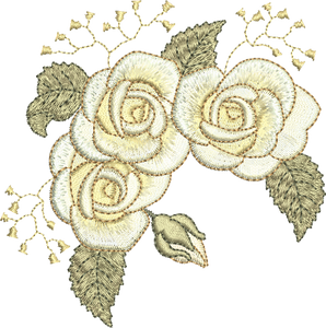 Roses-3 Flower Embroidery Motif - 26 by Sue Box