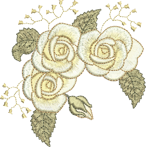 Roses-3 Flower Embroidery Motif - 26 by Sue Box