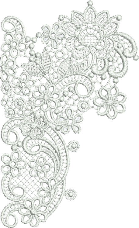 Lace Taj Border End Embroidery Motif - 26 - Classic Lace - by Sue Box