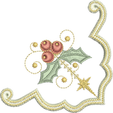 Christmas Holly Corner Embroidery Motif - 27 by Sue Box