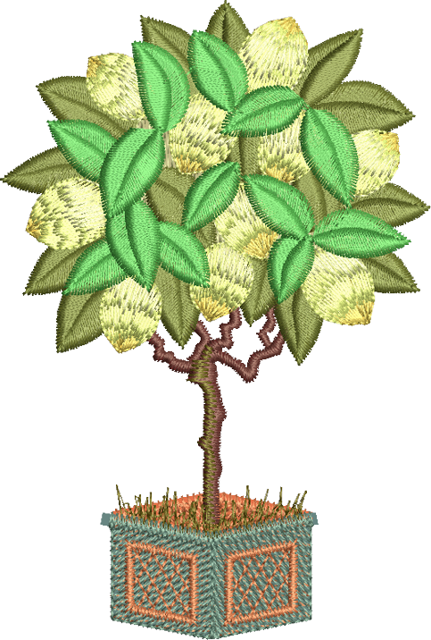 Lemon Tree Embroidery Motif - 27  by Sue Box
