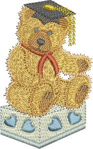 Teddy Bear Scholar Embroidery Motif - 27 by Sue Box