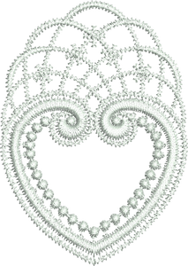 Lace Tamah Heart Embroidery Motif - 27 by Sue Box