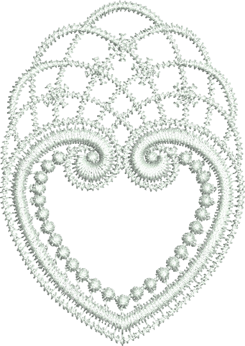 Lace Tamah Heart Embroidery Motif - 27 by Sue Box