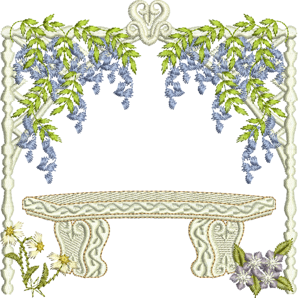 Floral Garden Arbour Embroidery Motif - 28 by Sue Box