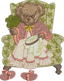 Teddy Bear Lady Oaks Embroidery Motif - 28 by Sue Box